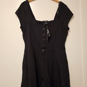 Forever 21 Black Button-Front Dress